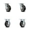 Service Caster 5 Inch Rubber on Aluminum Caster Set with Roller Bearings 2 Swivel Lock 2 Rigid SCC-30CS520-RAR-BSL-2-R-2 - alternate 1